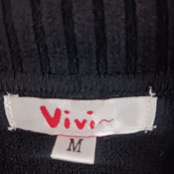 Vivi black cowl neck floral print viscose sweater size M - Picture 5 of 7